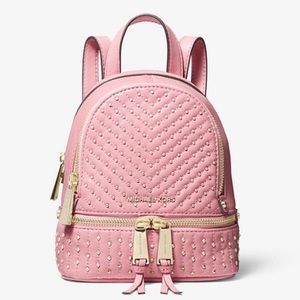 Pink Studded Michael Kors Mini Backpack